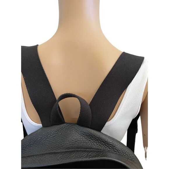 STATE Black Pebble Genuine Leather Backpack  w 3 Exterior Zip Pockets *Pristine - Picture 6 of 13